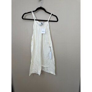 NWT-Forever 21 Womens Cream Swim Cover Up Small spaghetti strap mini cotton